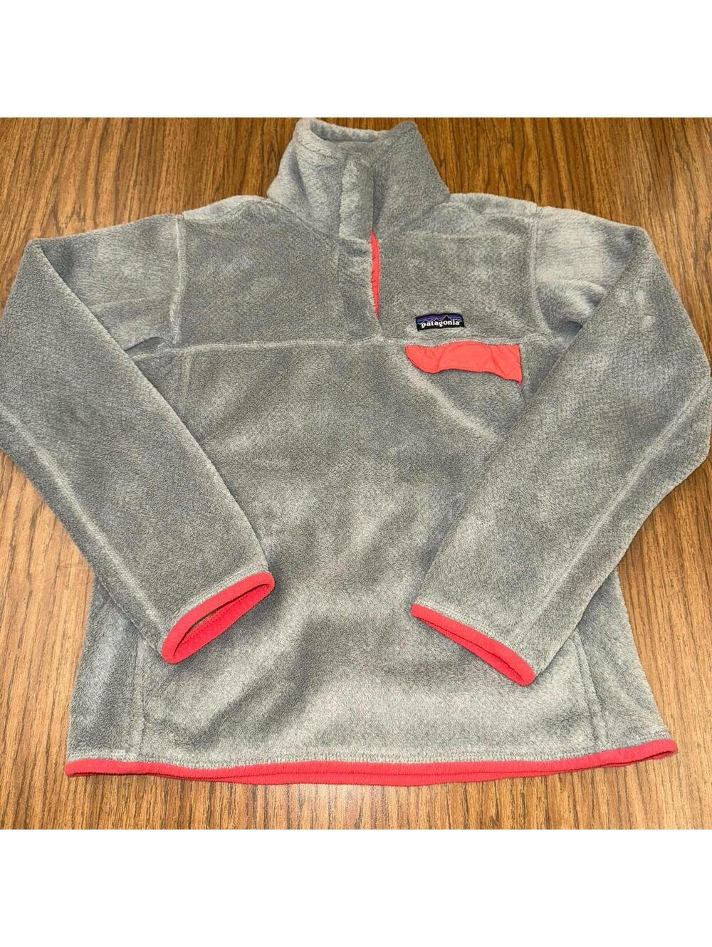 Patagonia 1/4 Snap T Pullover WOMENS Small Gray Fleece Jacket Polartec